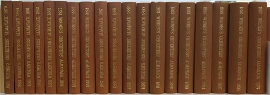 Wisden Cricketers Almanacks: 1879-1897, hardback reprints published by Willows (19)